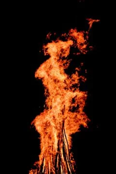 Fire on black background Stock Photos