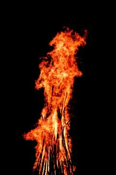 Fire on black background Stock Photos