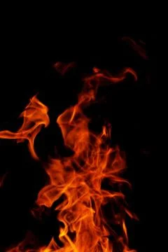 Fire on black background Stock Photos