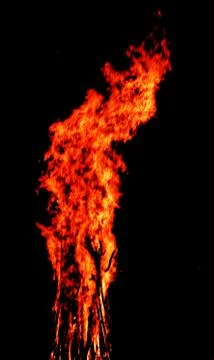 Fire on black background Stock Photos