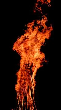 Fire on black background Stock Photos