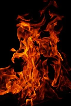 Fire on black background Stock Photos