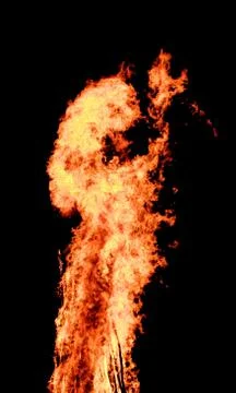 Fire on black background Stock Photos
