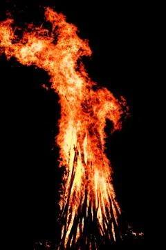 Fire on black background Stock Photos