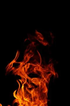Fire on black background Stock Photos