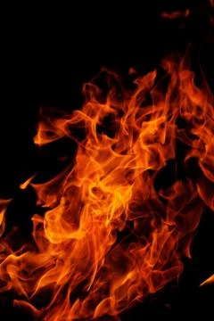 Fire on black background Stock Photos