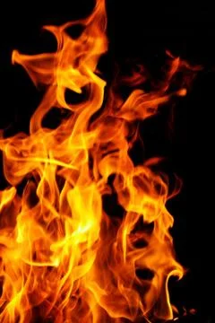 Fire on black background Stock Photos