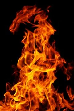 Fire on black background Stock Photos
