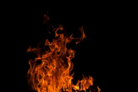 Fire on a black background Stock Photos