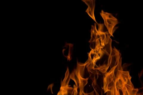 Fire on a black background Stock Photos