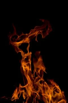 Fire on a black background Stock Photos