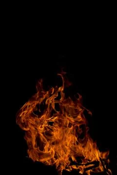 Fire on a black background Stock Photos