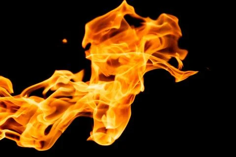 Fire on black background Stock Photos