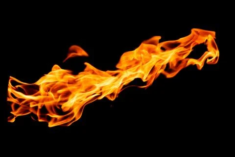 Fire on black background Stock Photos