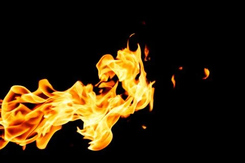 Fire on black background Stock Photos