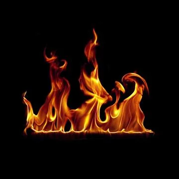 Fire on a black background Stock Photos