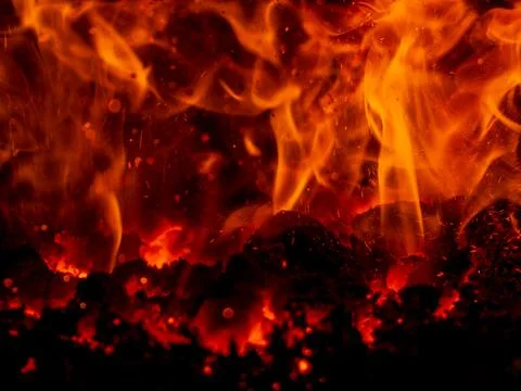 Fire on a black background Stock Photos