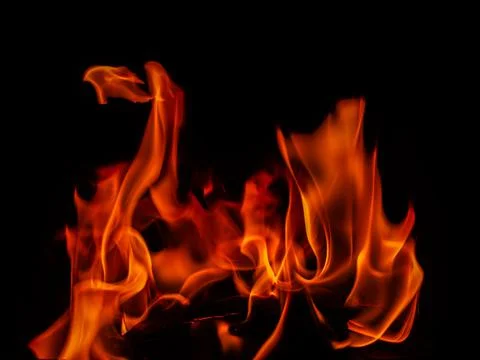 Fire on a black background Stock Photos