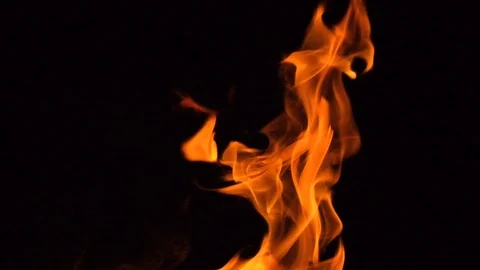Fire on a black background. Slow motion. Stock Footage 113993654