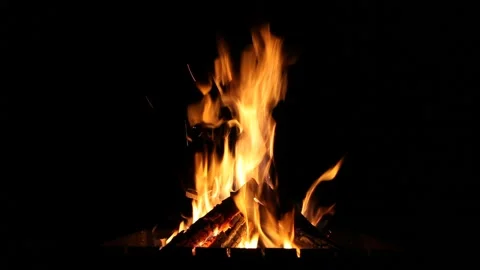 Fire on a black Stock Footage 248597229