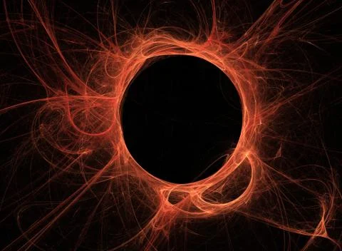 Fire black hole, abstract generated fractal background Stock Illustration