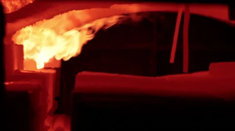 Fire in the blacksmit oven Stock Footage 64921975