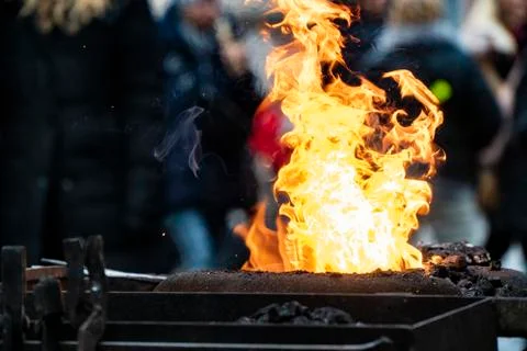 Fire of blacksmith in the blacksmith's workshop 写真素材