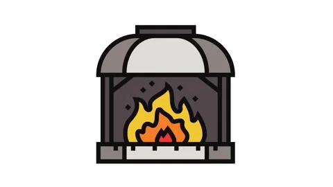 Fire blacksmith color icon animation Stock Footage 326112972