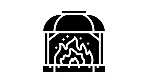 Fire blacksmith glyph icon animation Stock Footage 326149883