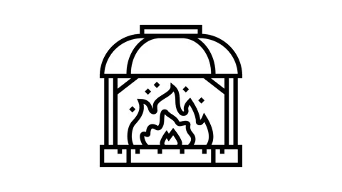 Fire blacksmith line icon animation Stock Footage 326129450