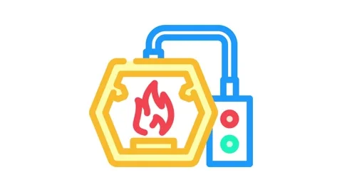 Fire blacksmith metal color icon animation Stock Footage 327264793