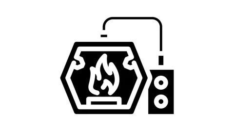 Fire blacksmith metal glyph icon animation Stock Footage 326741166