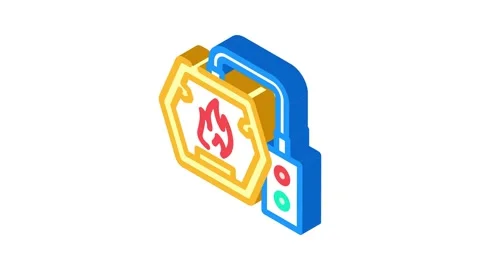 Fire blacksmith metal isometric icon animation Stock Footage 327286980