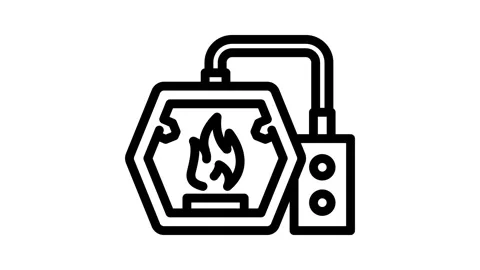 Fire blacksmith metal line icon animation Stock Footage 326757365