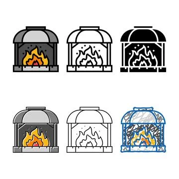 Fire blacksmith multistyle color icon vector Stock Illustration
