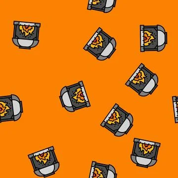 Fire blacksmith vector seamless pattern Stock Illustration