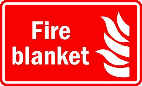Fire blanket exit sign. Stock Illustration