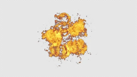Fire blast explosion animation on Alpha Background. Stock-Footage 321714862