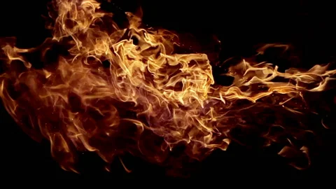 Fire Blast in Slow Motion Close up. Stock Footage