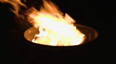 Fire blazing during a dark night Stock Footage 64902944
