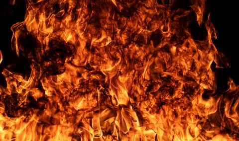Fire with blazing effect. Fire with glowing flames. Burning fire for creative Stock Photos