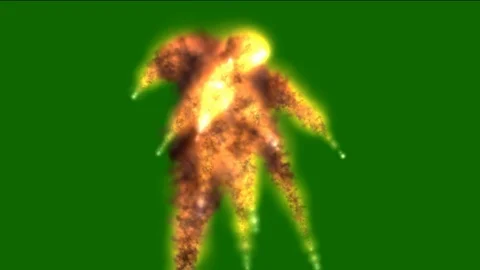 Fire blocks motion graphics with green s... | Stock Video | Pond5