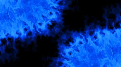 Fire with blue flames on a black background. Burning fire flame. Abstract fir Stock Illustration