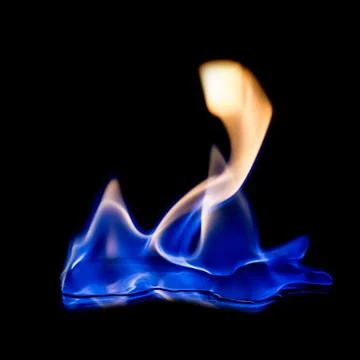 Fire blue hot on black background Foto stock