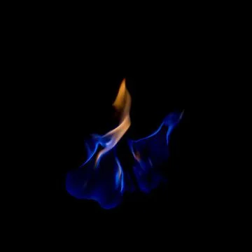 Fire blue hot on black background Foto stock