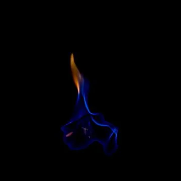 Fire blue hot on black background Stock Photos