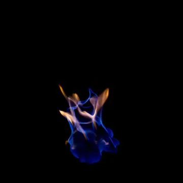 Fire blue hot on black background Stock Photos