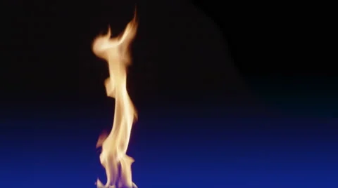 Fire on blue/black background Stock Footage 52383088