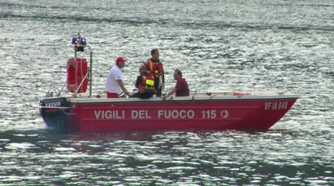Fire boat italy 01 e Stock Footage 7750960