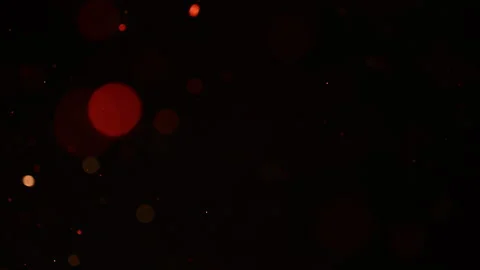 Fire Bokeh Particles Falling on Black Background, Cinematic Fireworks Overlay Stock Footage 336622759